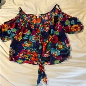 Floral Cold Shoulder Top